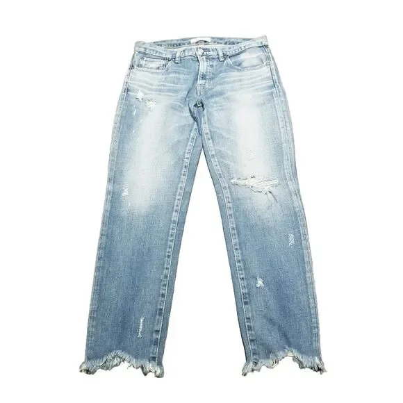 Moussy Vintage Jeans Women's Size 28 Howa Distressed Faded Denim Raw Hem (30x26) - Picture 1 of 6